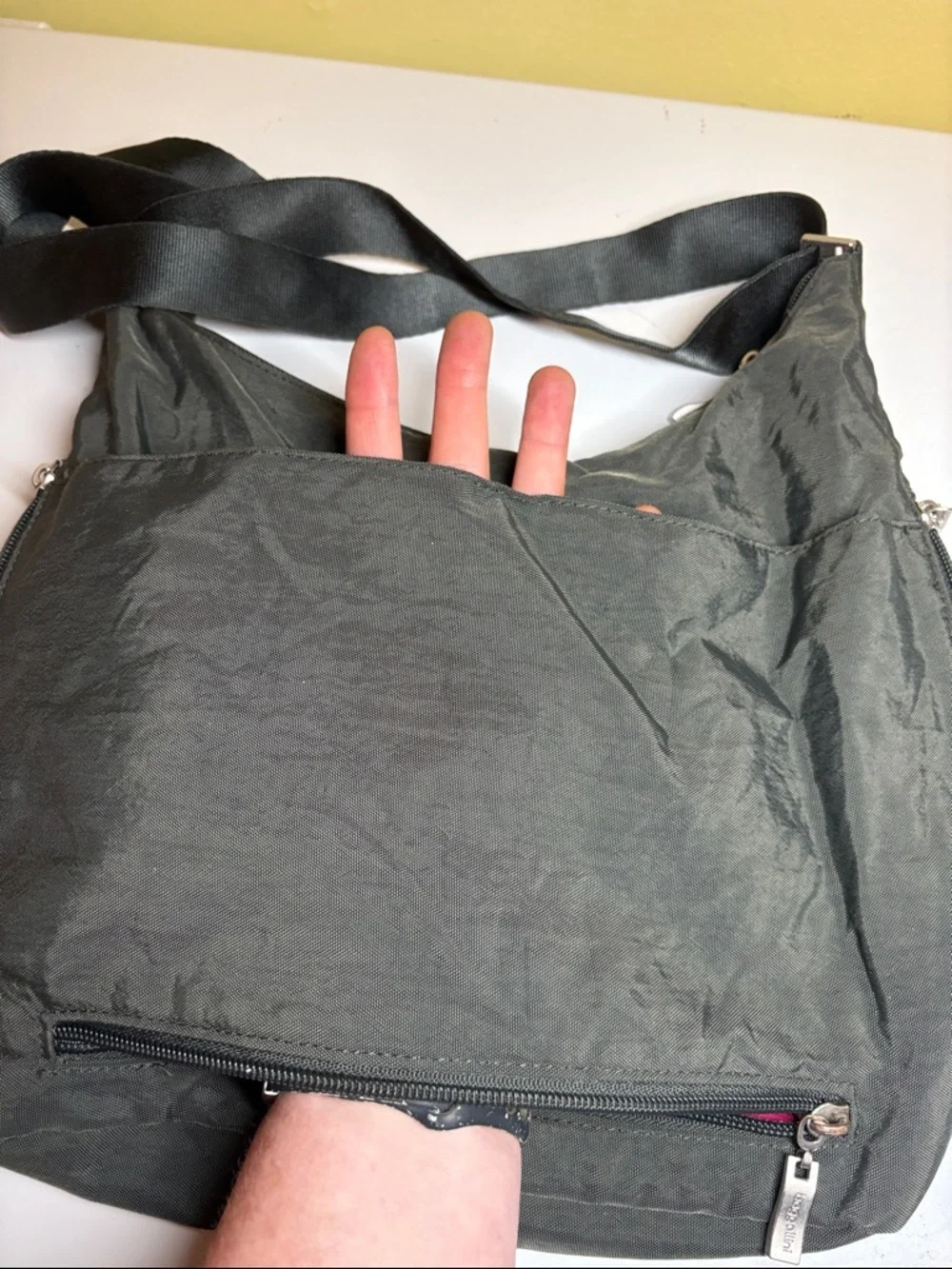 Baggallini Gray Nylon Travel Crossbody